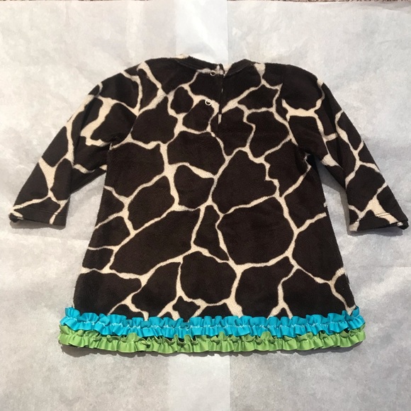 Mud Pie Giraffe Print Long Sleeved Dress 12-18 Months - Picture 3 of 4